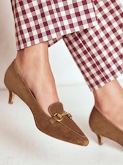 Boden Brown Iris Heel Snaffle Point Loafers - Image 1 of 5