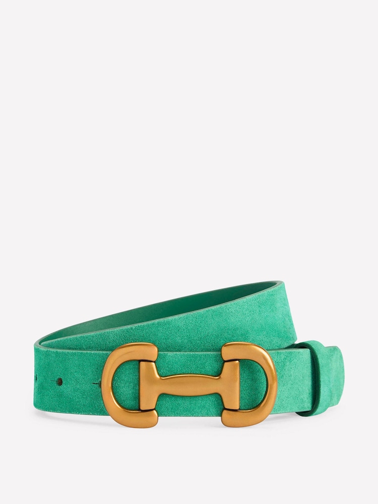 Boden Green Iris Snaffle Trim Leather Belt - Image 1 of 3
