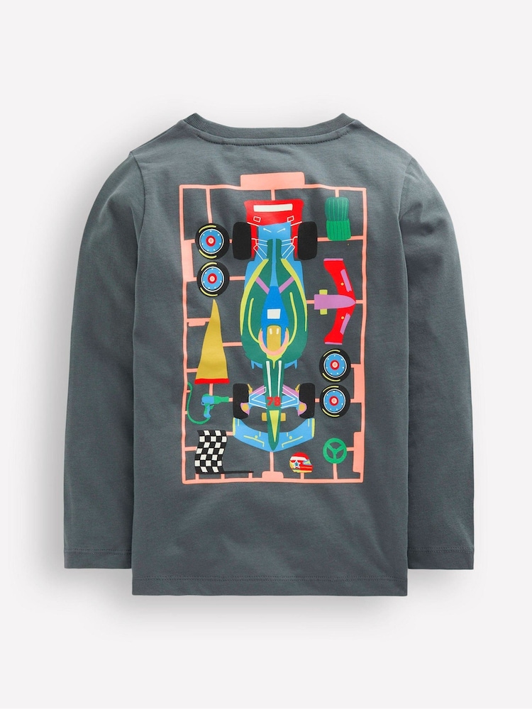 Boden Grey Front & Back Printed T-Shirt - Image 2 of 3 Boden Grey Front & Back Printed T-Shirt - Image 2 of 3