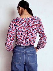 Boden Red Isla Long Sleeve Jersey Shirt - Image 3 of 6