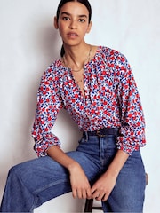 Boden Red Isla Long Sleeve Jersey Shirt - Image 4 of 6