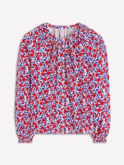 Boden Red Isla Long Sleeve Jersey Shirt - Image 6 of 6