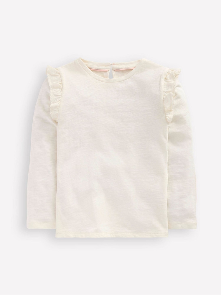 Boden Natural Frill Sleeve Slub Top G5505 - Image 1 of 3 Boden Natural Frill Sleeve Slub Top G5505 - Image 1 of 3