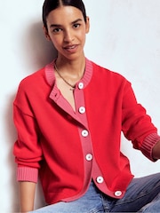 Boden Red Jemma Chunky Cotton Cardigan - Image 4 of 6