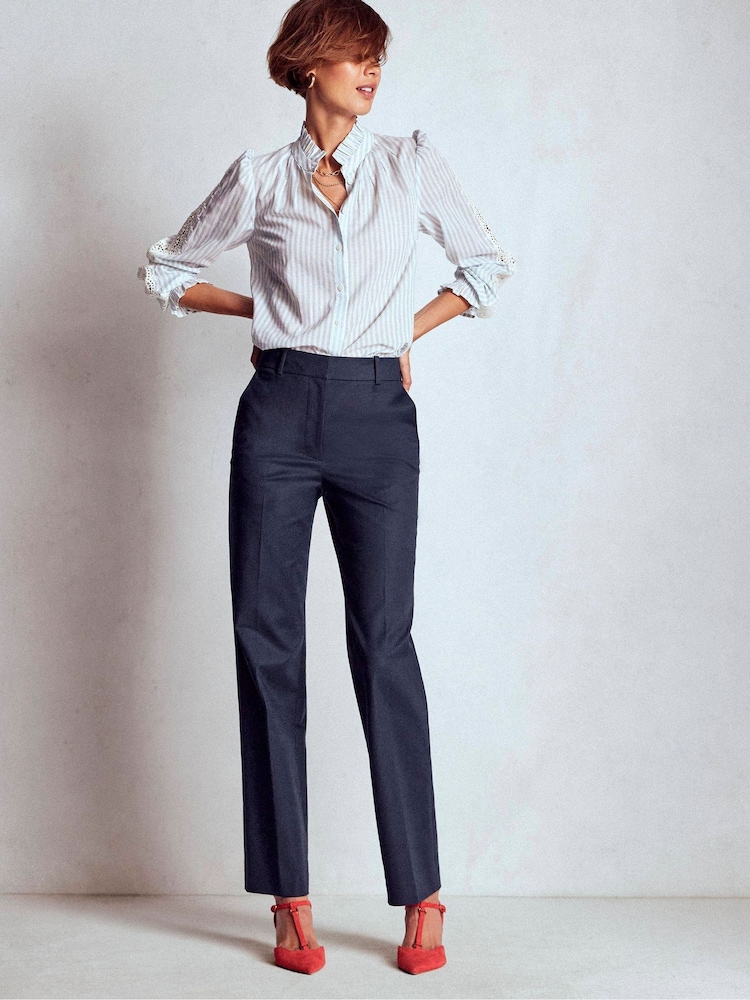Boden Blue Full Length Canon Bury Trousers - Image 1 of 5
