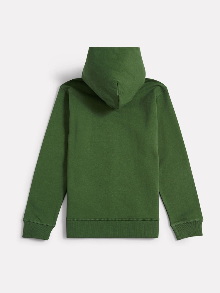 New Balance Green French Terry Small Logo Full Zip Hoodie - Image 2 of 3 New Balance Green French Terry Small Logo Full Zip Hoodie - Image 2 of 3