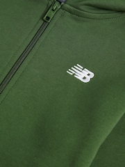 Verde - New Balance French Terry Small Logo Full Zip Hoodie - Imagen 3 de 3