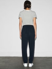 French Connection Blue Wren Side Trim Tie Waist Trousers - Image 2 of 4