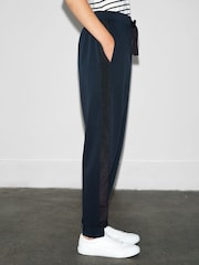 French Connection Blue Wren Side Trim Tie Waist Trousers - Image 3 of 4