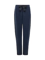 French Connection Blue Wren Side Trim Tie Waist Trousers - Image 4 of 4