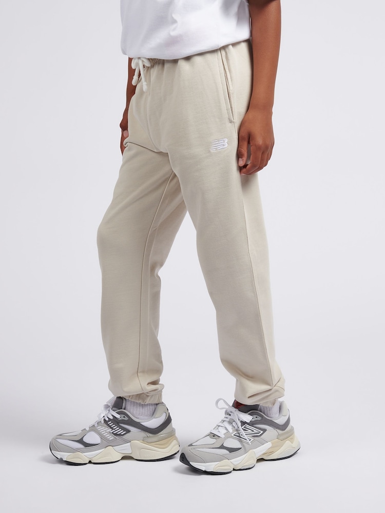 New Balance Brown French Terry Small Logo Joggers - Image 1 of 7 New Balance Brown French Terry Small Logo Joggers - Image 1 of 7