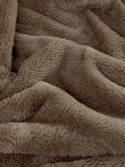 Furn Mocha Kallu Double Sided Faux Fur Throw - Image 2 of 2