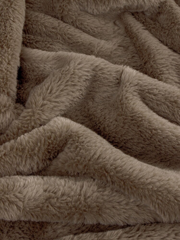 Furn Mocha Kallu Double Sided Faux Fur Throw - Image 2 of 2 Furn Mocha Kallu Double Sided Faux Fur Throw - Image 2 of 2