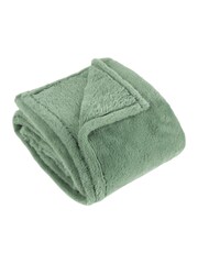 Furn Forest Green Kallu Double Sided Faux Fur Throw - Image 1 of 2