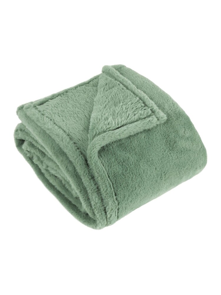 Furn Forest Green Kallu Double Sided Faux Fur Throw - Image 1 of 2 Furn Forest Green Kallu Double Sided Faux Fur Throw - Image 1 of 2