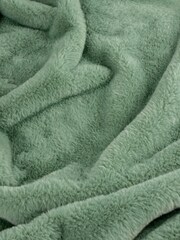 Furn Forest Green Kallu Double Sided Faux Fur Throw - Image 2 of 2