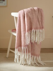 Furn Pink Cosy Woven Tasselled Throw - Image 1 of 6