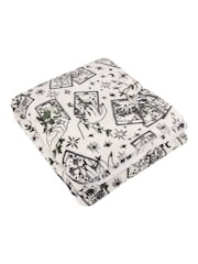 Furn Green Celestial Stories Printed Sherpa Fleece Throw - Image 1 of 6