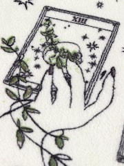 Furn Green Celestial Stories Printed Sherpa Fleece Throw - Image 5 of 6