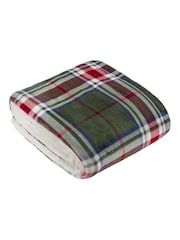 Wylder Berry or Pine Braemar Sherpa Tartan Fleece Throw - Image 1 of 5