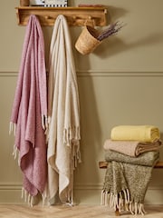 Wylder Pink Heather Isla Woven Tasselled Throw - Image 2 of 6