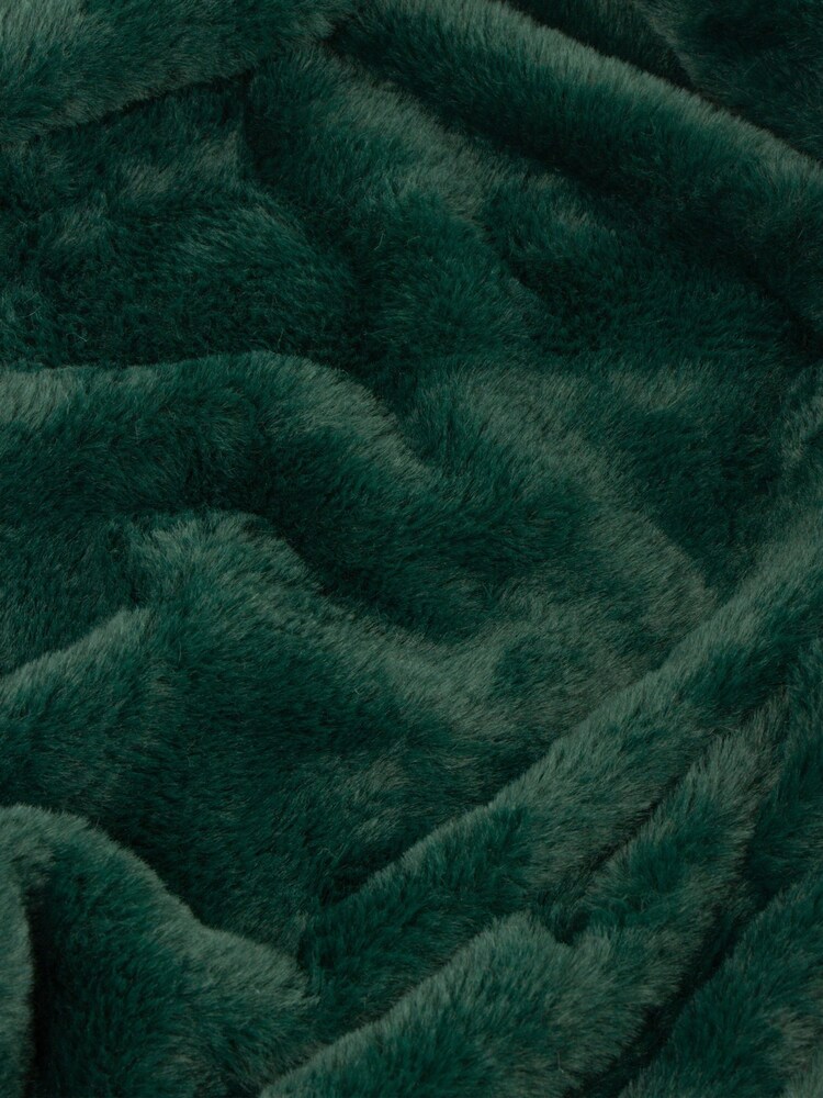 Furn Needle Green Kallu Double Sided Faux Fur Throw - Image 2 of 2 Furn Needle Green Kallu Double Sided Faux Fur Throw - Image 2 of 2