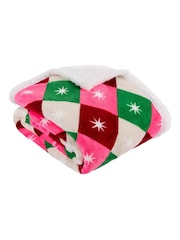 Furn Multicolour Star Sherpa Fleece Throw - Image 2 of 6