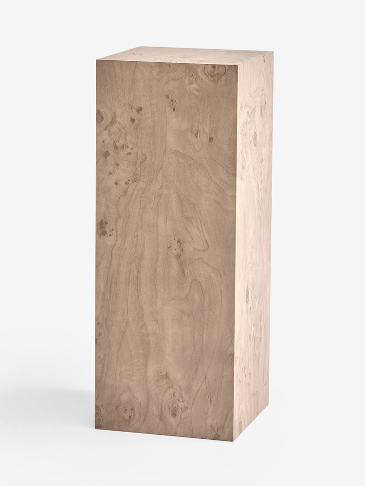 Mid Natural Burl Effect Side Table - Image 2 of 4