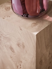 Mid Natural Burl Effect Side Table - Image 3 of 4