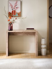 Light Natural Burl Effect Console Table - Image 1 of 6
