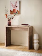 Light Natural Burl Effect Console Table - Image 2 of 6