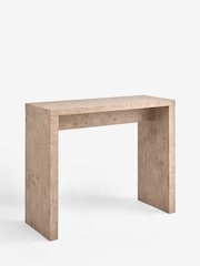 Light Natural Burl Effect Console Table - Image 6 of 6
