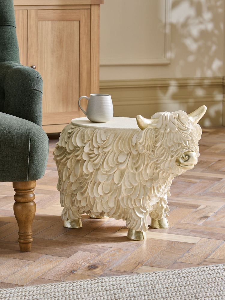 Cream Hamish Resin Side Table - Image 1 of 5