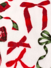 Furn Berry or Pine Festive Bows Printed Fleece Throw - Image 3 of 3