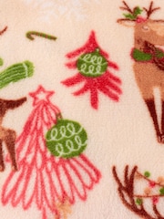 Duvet Day Multicolour Sleigh Team Printed Fleece Throw - Image 3 of 3