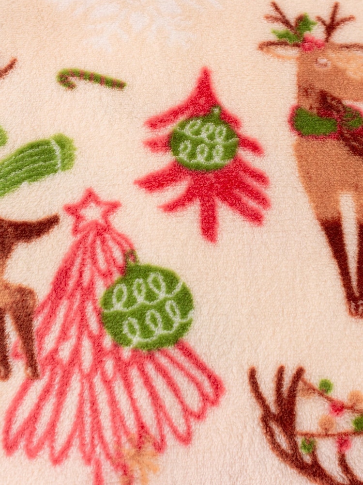 Duvet Day Multicolour Sleigh Team Printed Fleece Throw - Image 4 of 4 Duvet Day Multicolour Sleigh Team Printed Fleece Throw - Image 4 of 4
