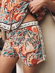 Rojo abstracto - Conjunto de Pijama corto Abotonado - Imagen 5 de 8