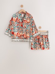 Rojo abstracto - Conjunto de Pijama corto Abotonado - Imagen 6 de 8