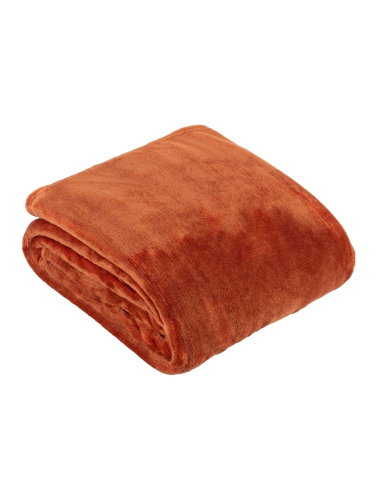 Furn Rust Harrow Fleece Throw - Image 1 of 3 Furn Rust Harrow Fleece Throw - Image 1 of 3