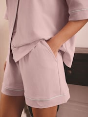 Pink Jersey Button Through Short Pyjamas Set - Image 6 of 11