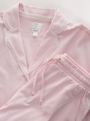 Pink Jersey Button Through Short Pyjamas Set - Image 8 of 11
