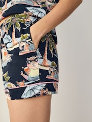 Navy Chipmunk Cotton Short Pyjamas Set - Image 3 of 7