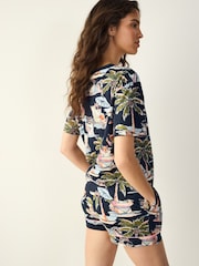 Navy Chipmunk Cotton Short Pyjamas Set - Image 4 of 7