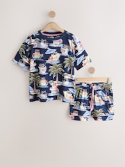 Navy Chipmunk Cotton Short Pyjamas Set - Image 5 of 7
