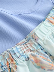 Blue Shells Rib Vest Shorts Pyjamas Set - Image 2 of 3