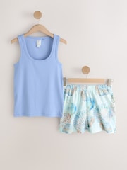 Blue Shells Rib Vest Short Pyjamas Set - Image 6 of 8