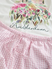 Pink Amsterdam Woven Short Sleeve Pyjamas - Image 10 of 10