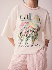 Pink Amsterdam Woven Short Sleeve Pyjamas - Image 6 of 10