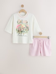 Pink Amsterdam Woven Short Sleeve Pyjamas - Image 8 of 10