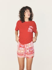 Red Palms Cotton Short Set Pyjamas - Image 2 of 9